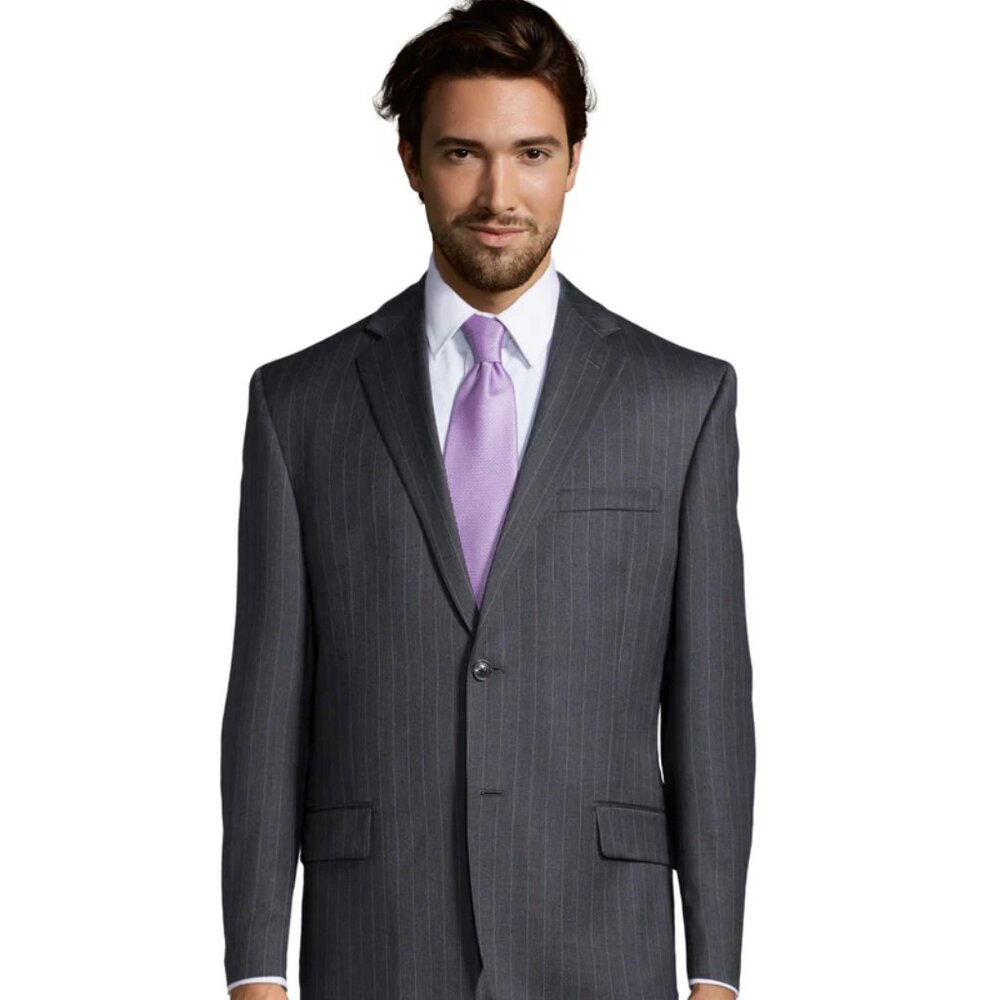 Palm Beach 1922 Gray Stripe Worsted Wool Blazer 48R NWT Bishop